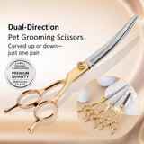 Dog Grooming Shears Set with Thinning, Curved & Straight Shears