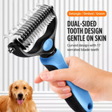 Double-Sided Dematting & Deshedding Brush for Dogs and Cats