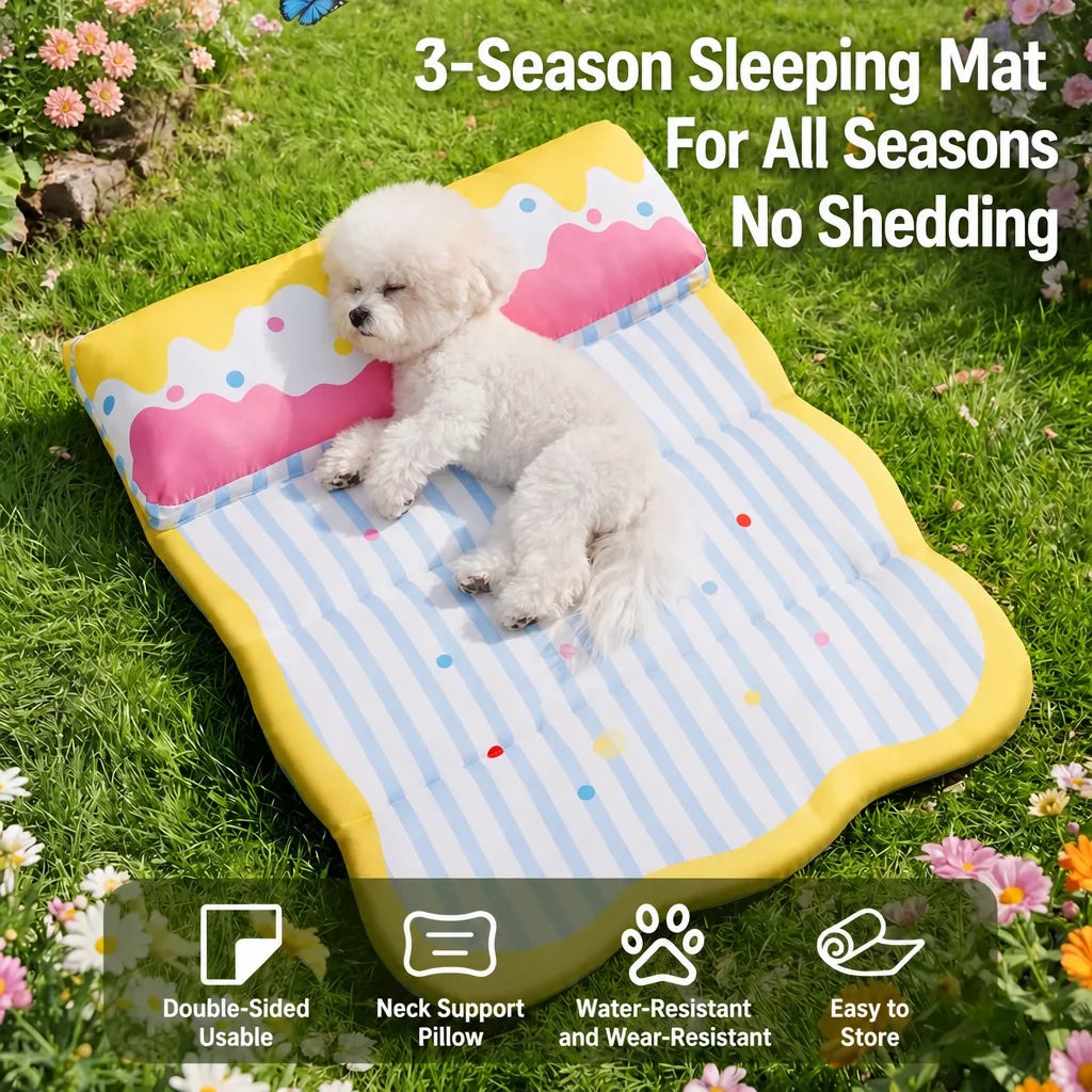Foldable Cotton Pet Bed with Bolster Sides for Dogs and Cats