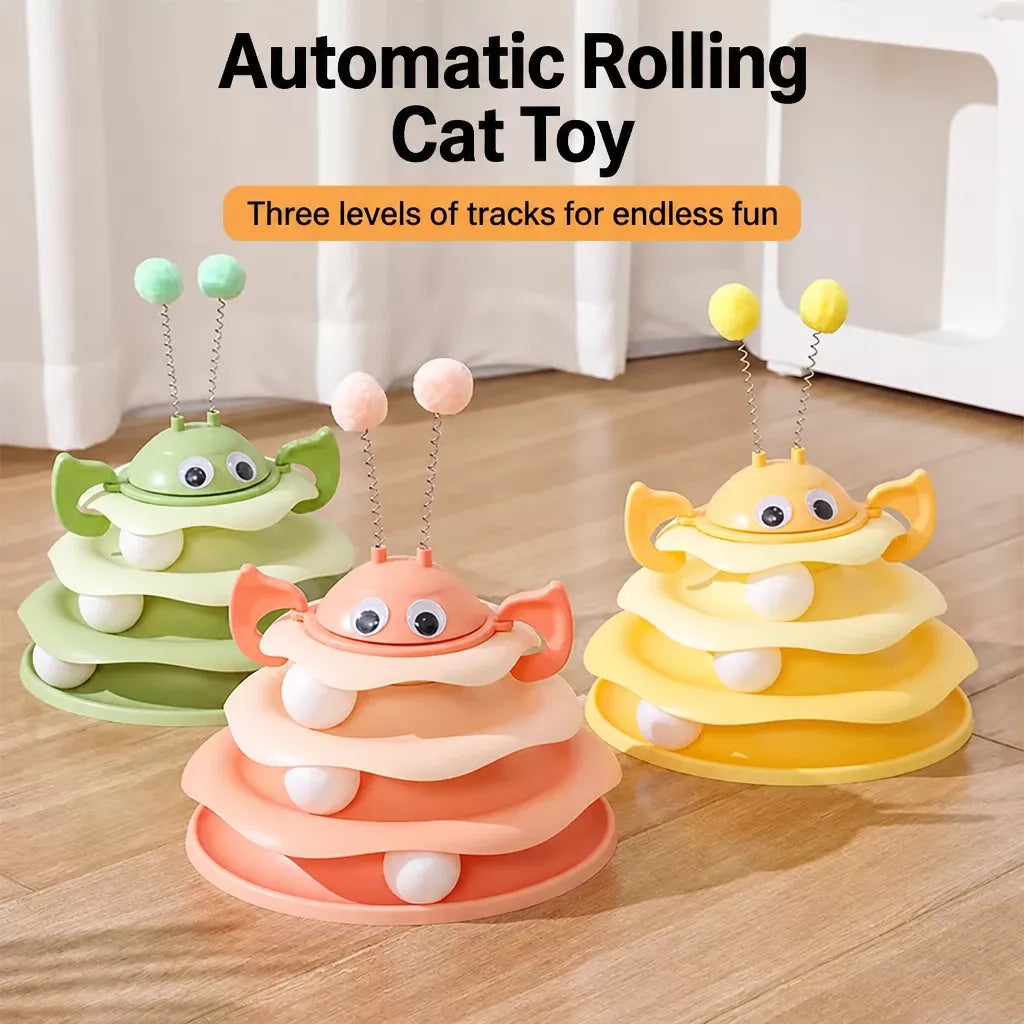 Interactive Cat Spinning Track Ball Toy