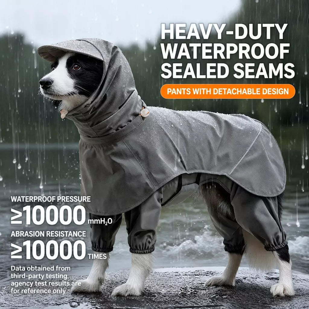 Four-Leg Rain Jacket for Medium to Large Dogs