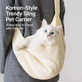 Front-Carry Canvas Cat Carrier Backpack for Walks and Travel