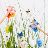 Wooden Cat Teaser Wand Toy with Bell and Colorful Attachments
