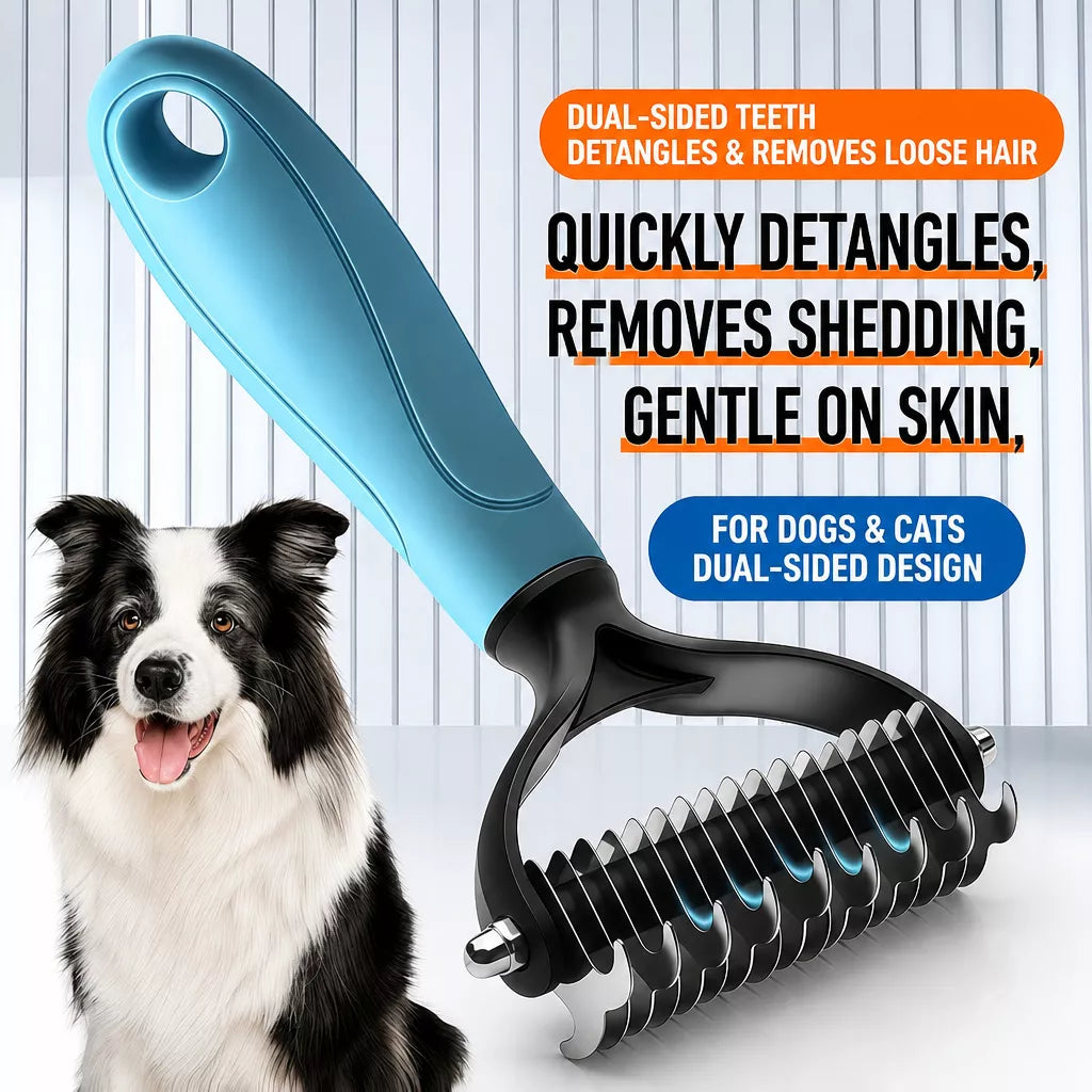 Dog & Cat Grooming Comb for Loose Fur and Tangles