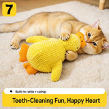 Duck Plush Cat Toy with Crinkle Paper and Catnip – Small or Large