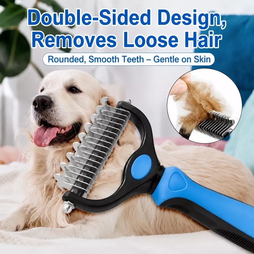 Pet Detangling and Deshedding Comb for Dogs and Cats