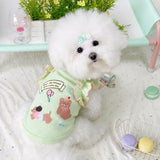 Lightweight Cotton Dog Tank Top with Ruffle Trim