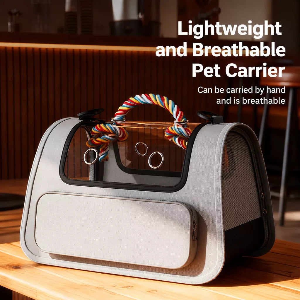 Breathable Pet Carrier Backpack with Handheld Carry Option