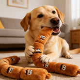 Sausage-Shaped Squeaky Tug Toy for Dogs