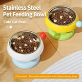 Pet Food & Water Bowl with Low-Profile Non-Slip Base