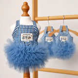 Blue Striped Mesh Dress for Dogs & Cats