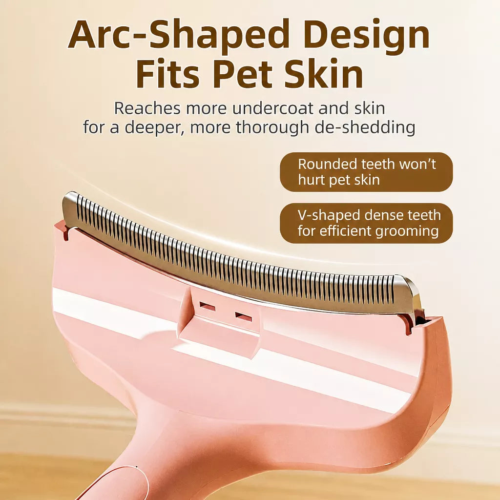 Curved Pet Deshedding Comb for Cats and Dogs