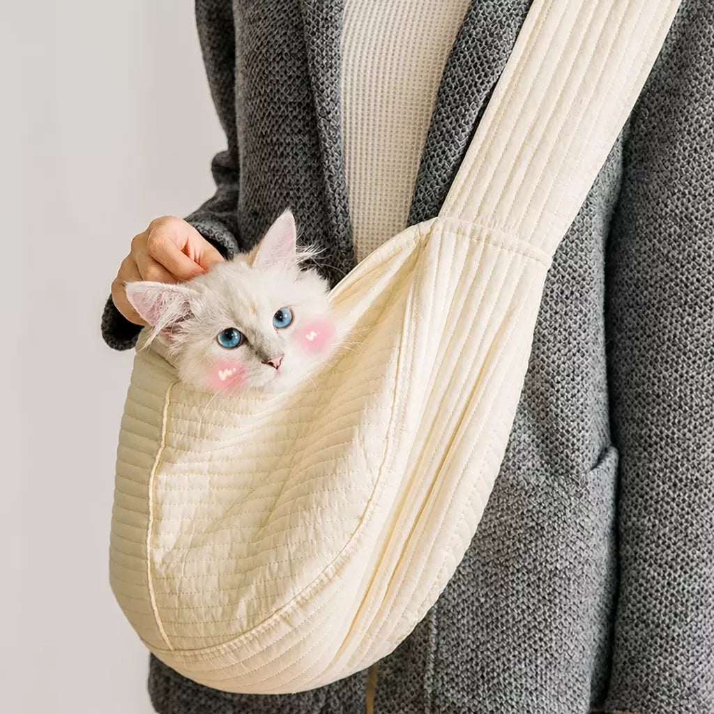 Front-Carry Canvas Cat Carrier Backpack for Walks and Travel