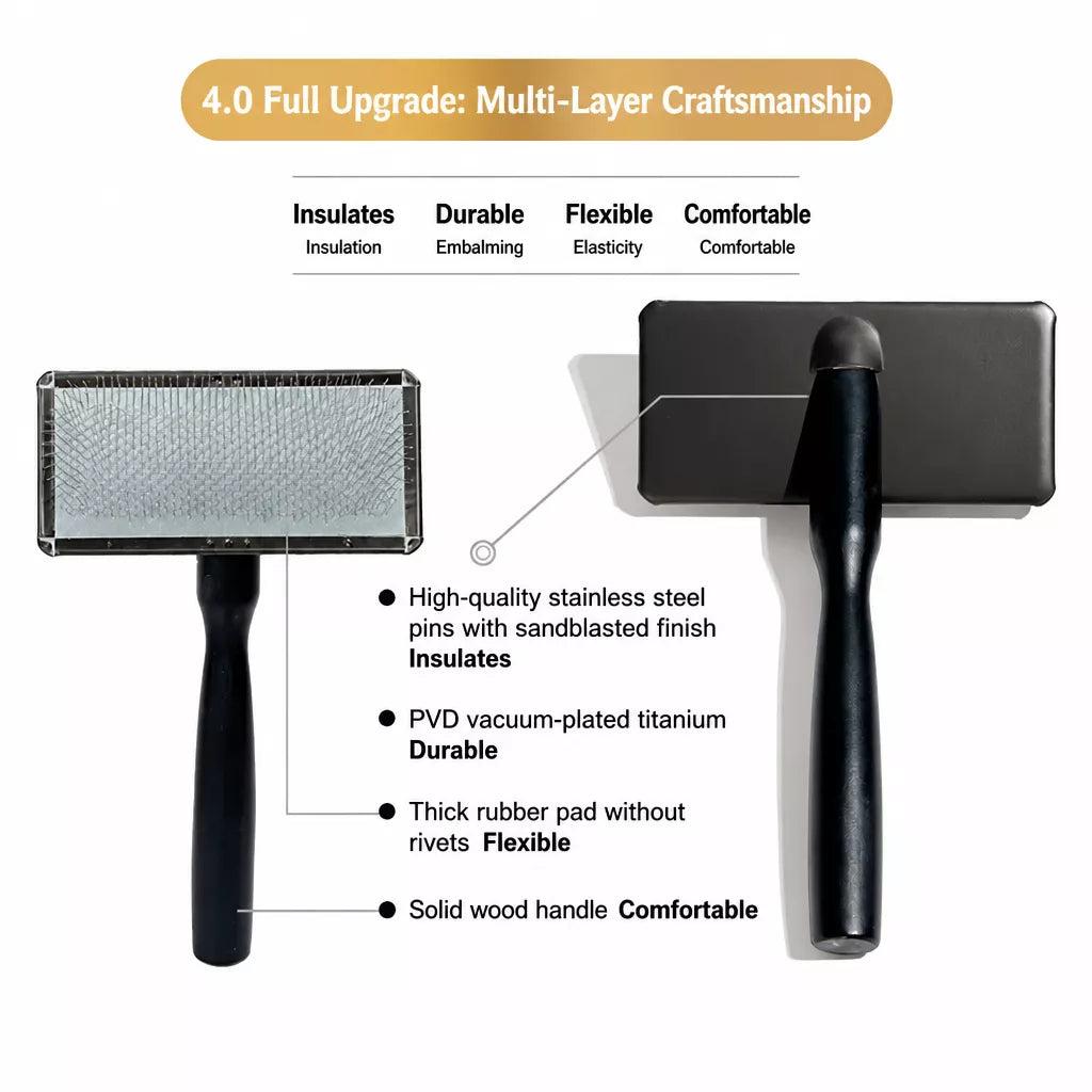 Pet Grooming Pin Brush for Long-Haired Cats and Dogs