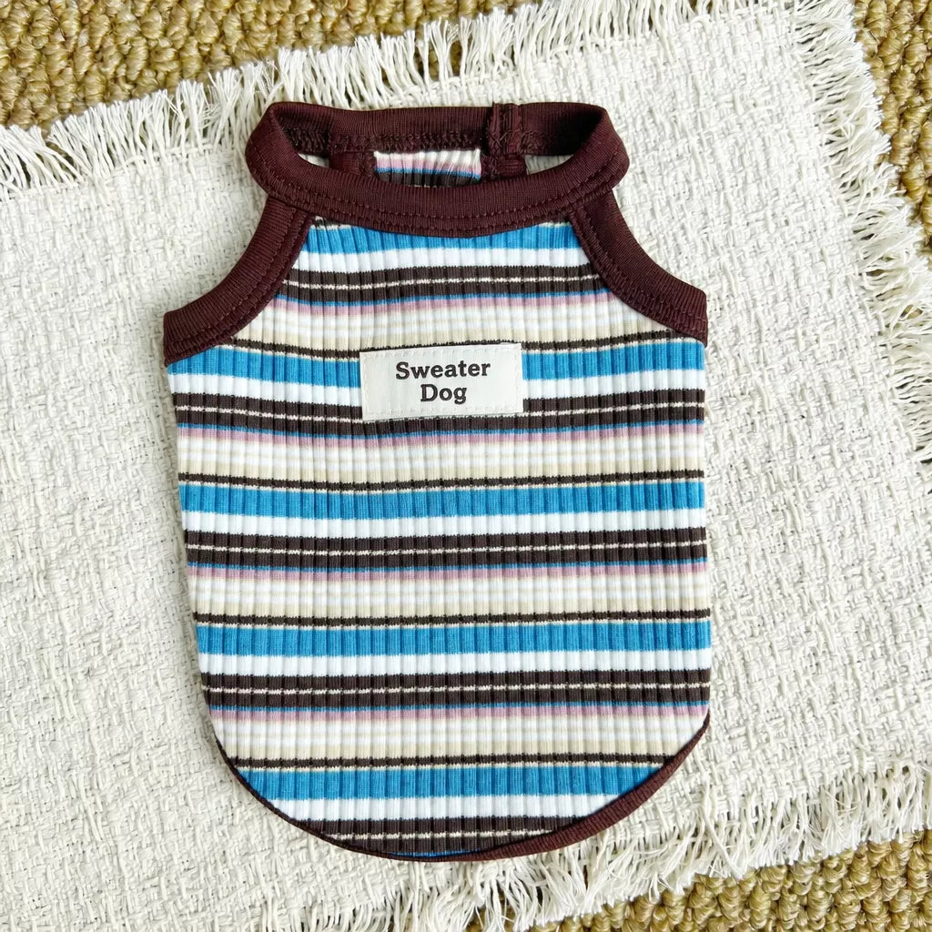 Summer Striped Cotton Pet Tank Top