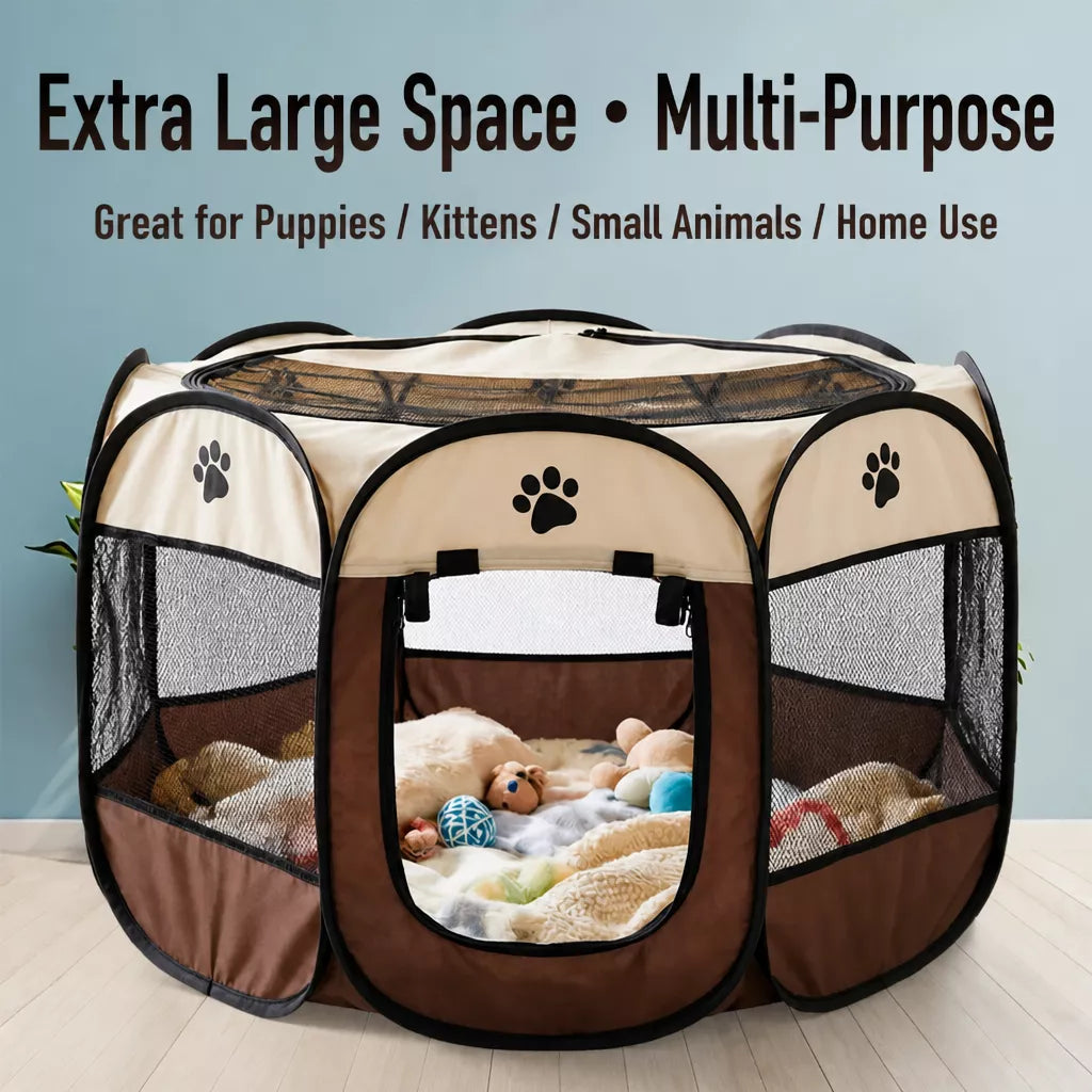 Foldable Octagonal Pet Tent for Cats & Dogs