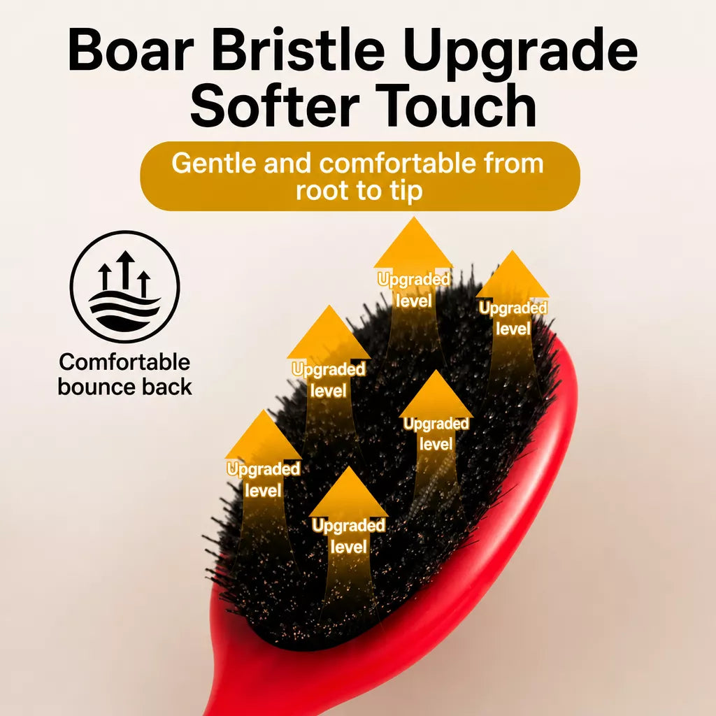 Boar Bristle Grooming Comb for Dogs and Cats