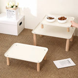 Elevated Pet Feeding Stand with Wooden Legs
