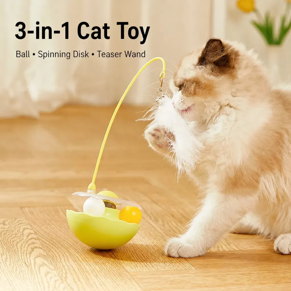 Wobble Cat Toy with Feather Accessory