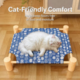 Elevated Wood Frame Pet Bed with Removable Polyester Cover