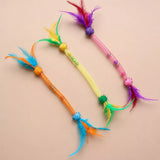 Cat Feather Teaser Toy with Stretchy Cotton Rope