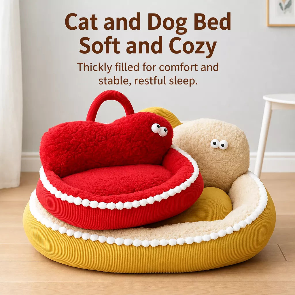 Semi-Enclosed Cat & Dog Bed with Removable, Washable Design