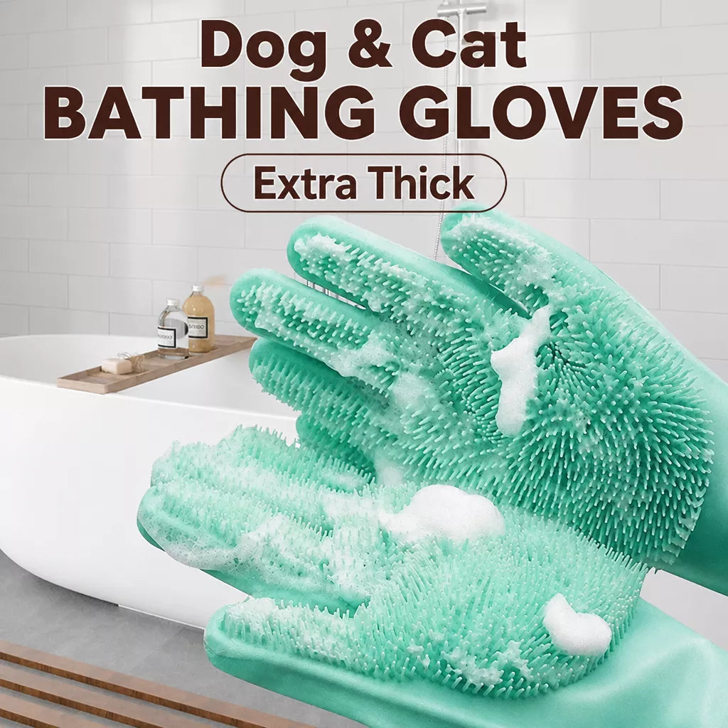 Pet Bathing Gloves for Dogs and Cats