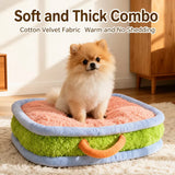 Colorful Plush Pet Bed for Dogs and Cats