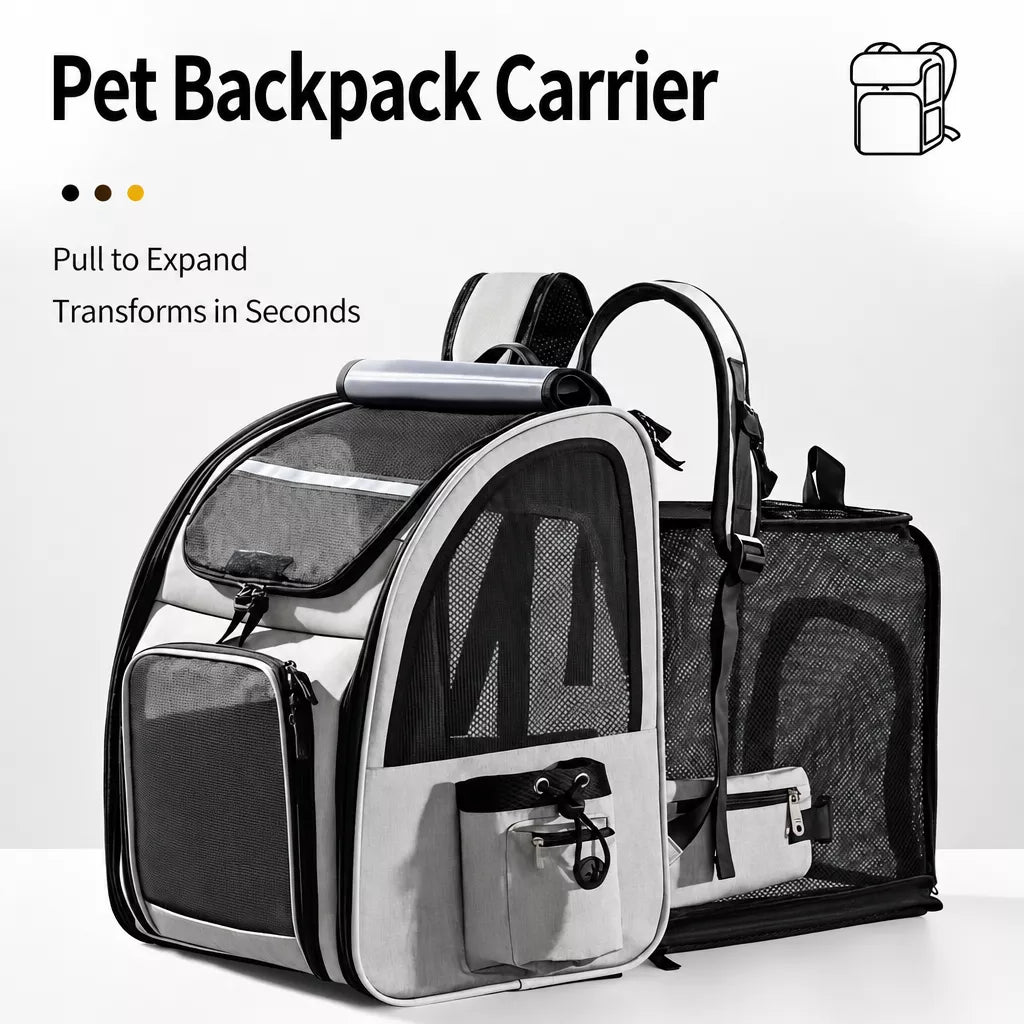 Large Breathable Pet Carrier Backpack for Dogs and Cats