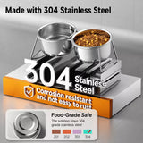 Stainless Steel Double Pet Bowls with Elevated Stand