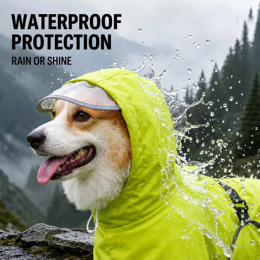 Waterproof Dog Raincoat with Belly Coverage