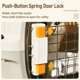 Portable Plastic Pet Carrier for Cats and Small Dogs Up to 16 lb