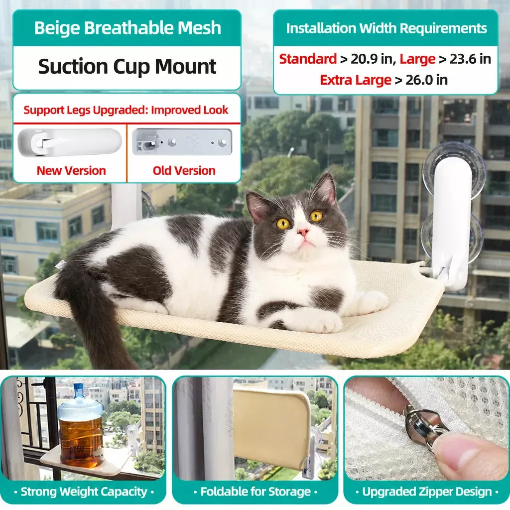 Cat Window Hammock with Suction Cup Mount