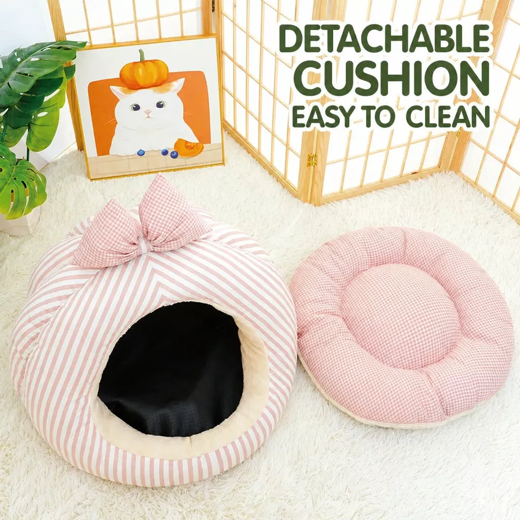 Covered Tent-Style Pet Bed for Cats and Puppies