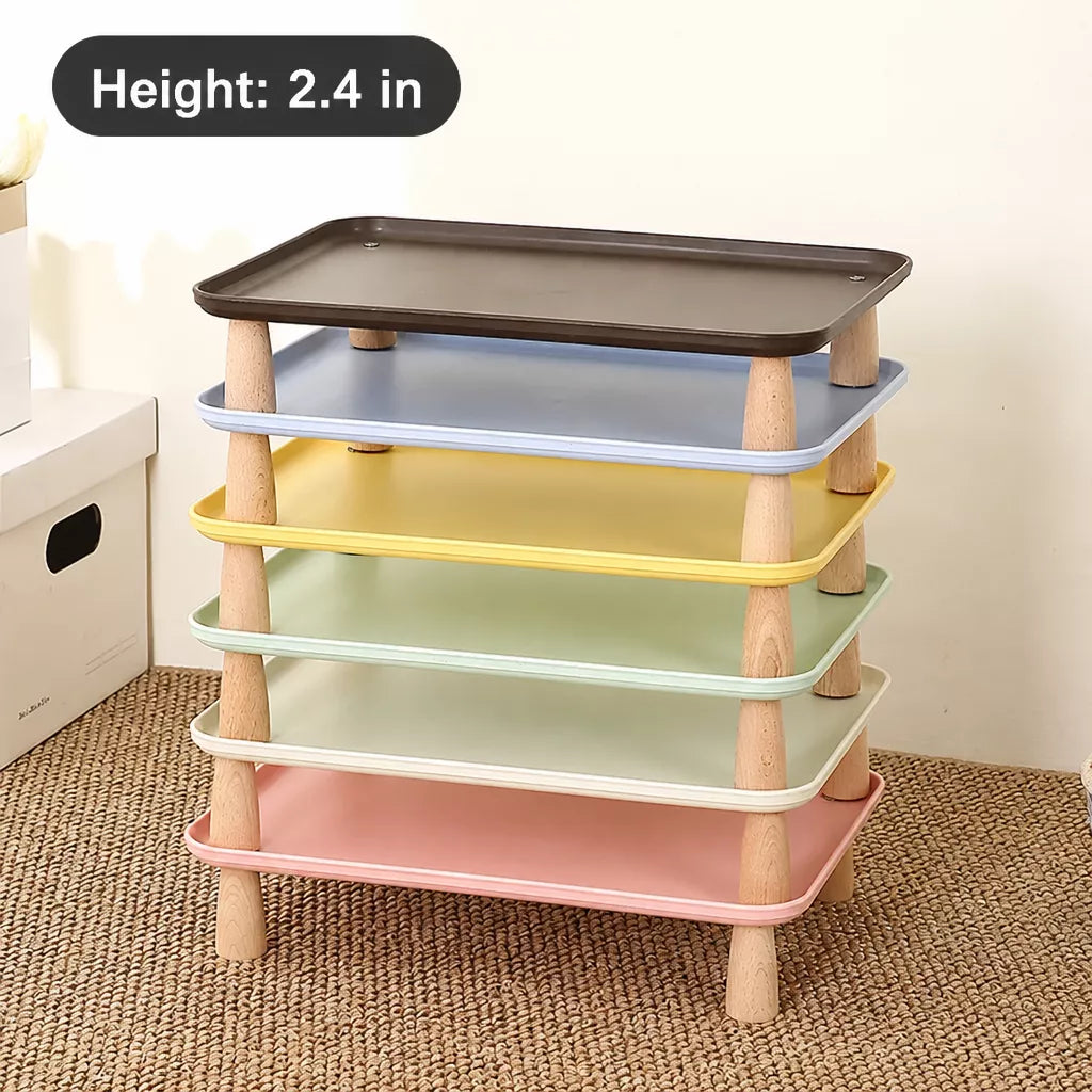 Elevated Pet Feeding Stand with Wooden Legs