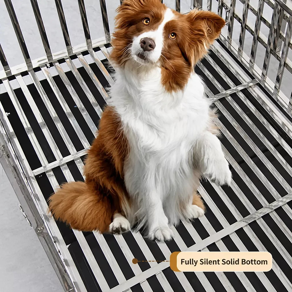 Stainless Steel Dog Crate with Tray