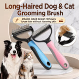Double-Sided Dematting & Deshedding Brush for Dogs and Cats