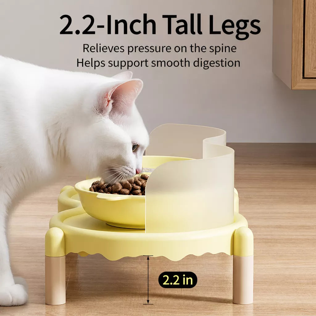 Elevated Ceramic Pet Bowl Set with a Double-Bowl Stand