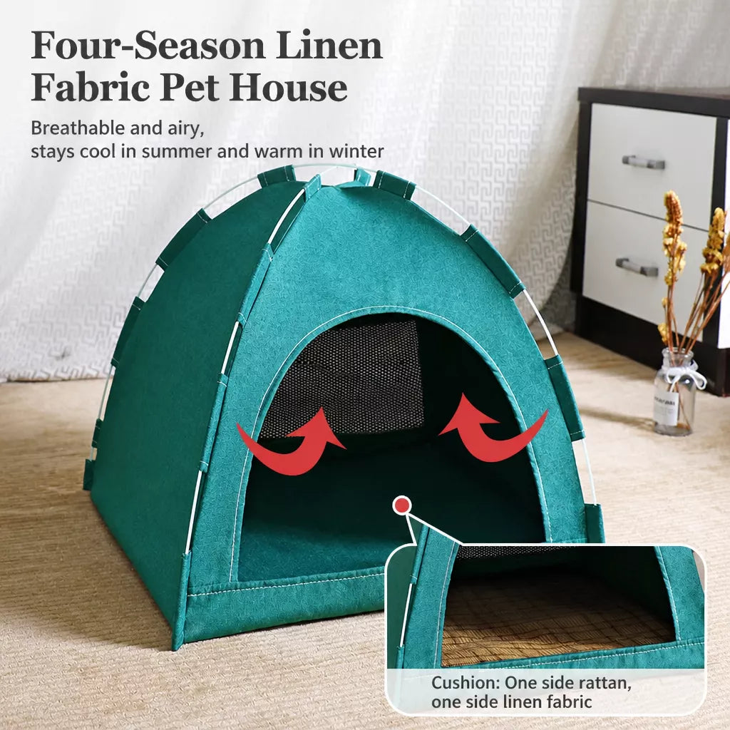 Foldable Pet Tent House with Washable Cover
