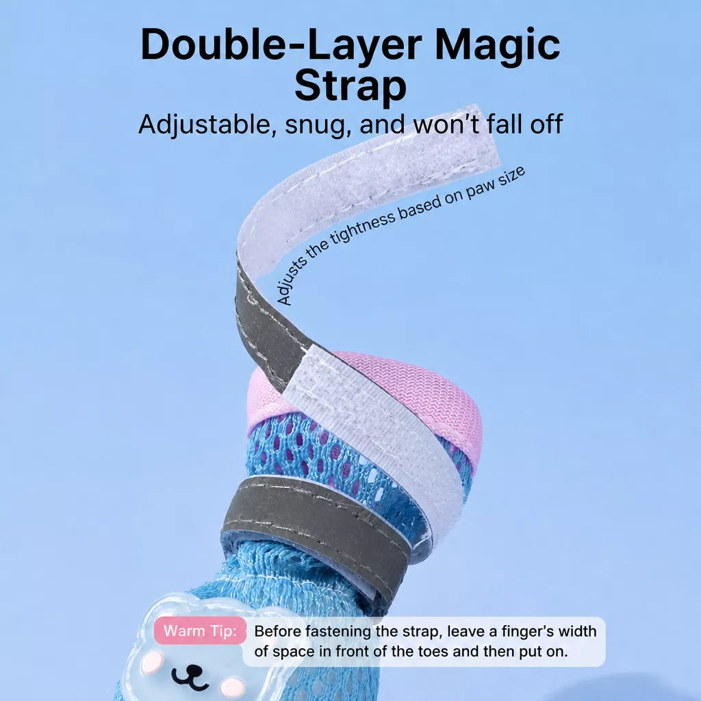 Nylon Dog Boots for Small Dogs – Soft Sole, Stay-On Design
