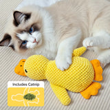 Duck Plush Cat Toy with Crinkle Paper and Catnip – Small or Large