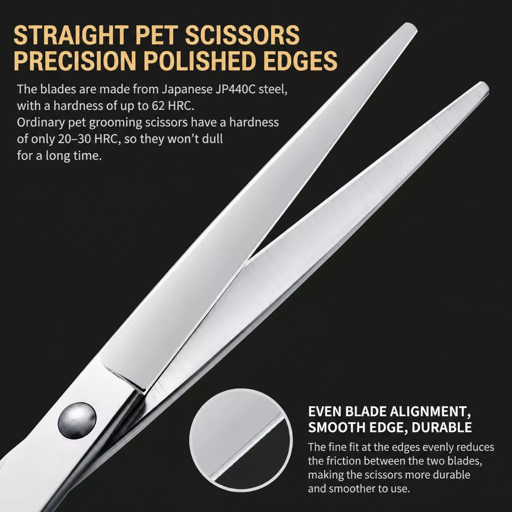 Pet Grooming Scissors Set for Trimming and Thinning