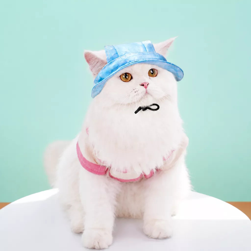 Adjustable Cotton Pet Bucket Hat with Ear Openings