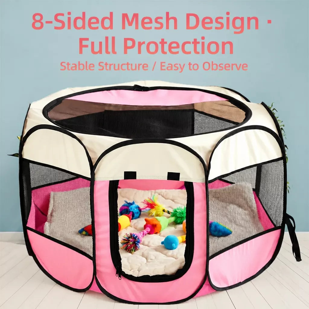 Foldable Octagonal Pet Tent for Cats & Dogs