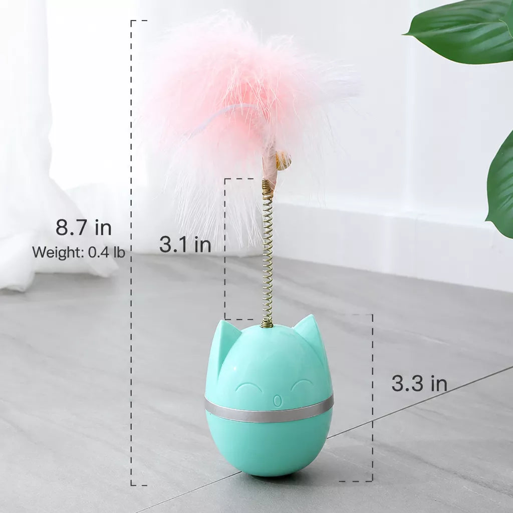Cat Wobble Toy with Feather and Bell