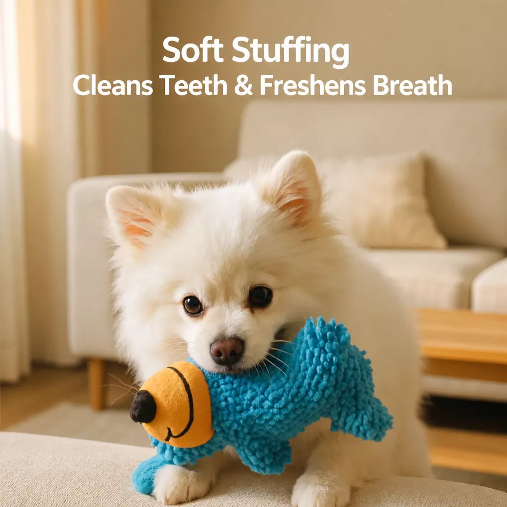 Squeaky Fleece Mop Dog Toy