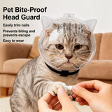 Plastic Recovery Cone for Cats During Grooming and Care