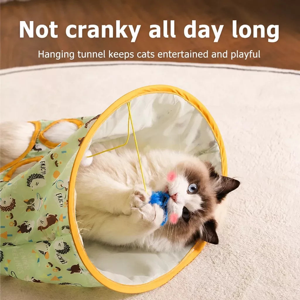 Foldable Oxford Cloth Cat Tunnel Toy with Crinkle Sound