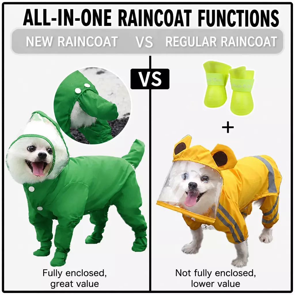 Four-Leg Waterproof Raincoat for Small Dogs