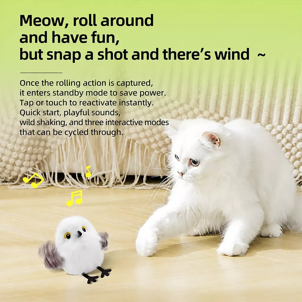 Automatic Flying Bird Cat Toy with Fluttering Wings